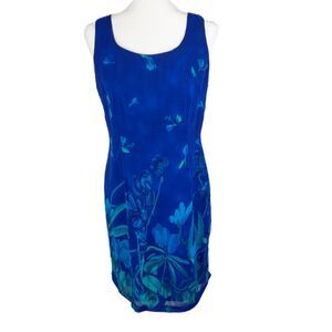 Rabbit Rabbit Rabbit Designs Dress Women 10 Blue Purple Floral Print Sleeveless